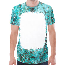 Load image into Gallery viewer, Turquoise "Bleach" New All Over Print T-shirt for Men (Model T45)
