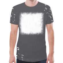 Load image into Gallery viewer, Dark Grey Square Bleach Front, Few Spots on back New All Over Print T-shirt for Men (Model T45)