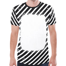 Load image into Gallery viewer, Black White Stripe "Bleach" New All Over Print T-shirt for Men (Model T45)