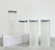 Load image into Gallery viewer, *Pre-Order Glass Tumbler 25 oz. Frosted or Clear with Lid and Straw