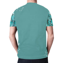 Load image into Gallery viewer, Turquoise "Bleach" New All Over Print T-shirt for Men (Model T45)