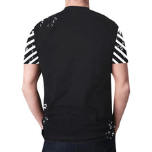 Load image into Gallery viewer, Black White Stripe "Bleach" New All Over Print T-shirt for Men (Model T45)