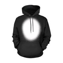 Load image into Gallery viewer, Black Hoodie Bleach Front, Splatter Back All Over Print Hoodie Unisex