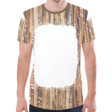 Load image into Gallery viewer, Barn Wood Country &quot;Bleach&quot; Brown New All Over Print T-shirt for Men (Model T45)
