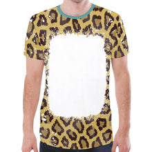 Load image into Gallery viewer, Leopard Turquoise &quot;Bleach&quot; Front New All Over Print T-shirt for Men (Model T45)
