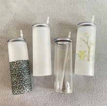 Load image into Gallery viewer, *Pre-Order Glass Tumbler 25 oz. Frosted or Clear with Lid and Straw
