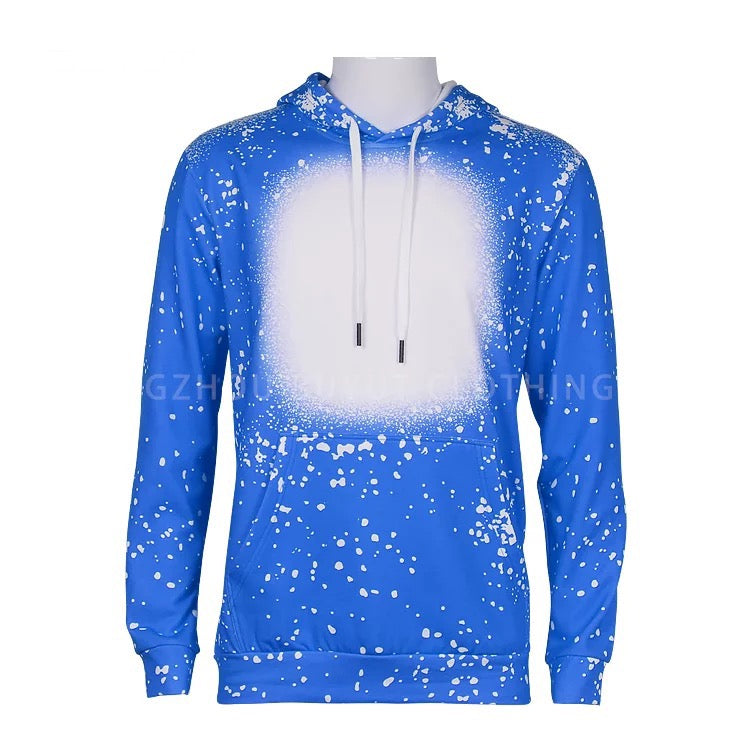 Sublimation Blank Tie Dye Pullover Faux Bleached Hoodies