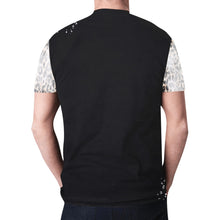 Load image into Gallery viewer, Black Leopard Bleach Front and Sleeves New All Over Print T-shirt for Men (Model T45)
