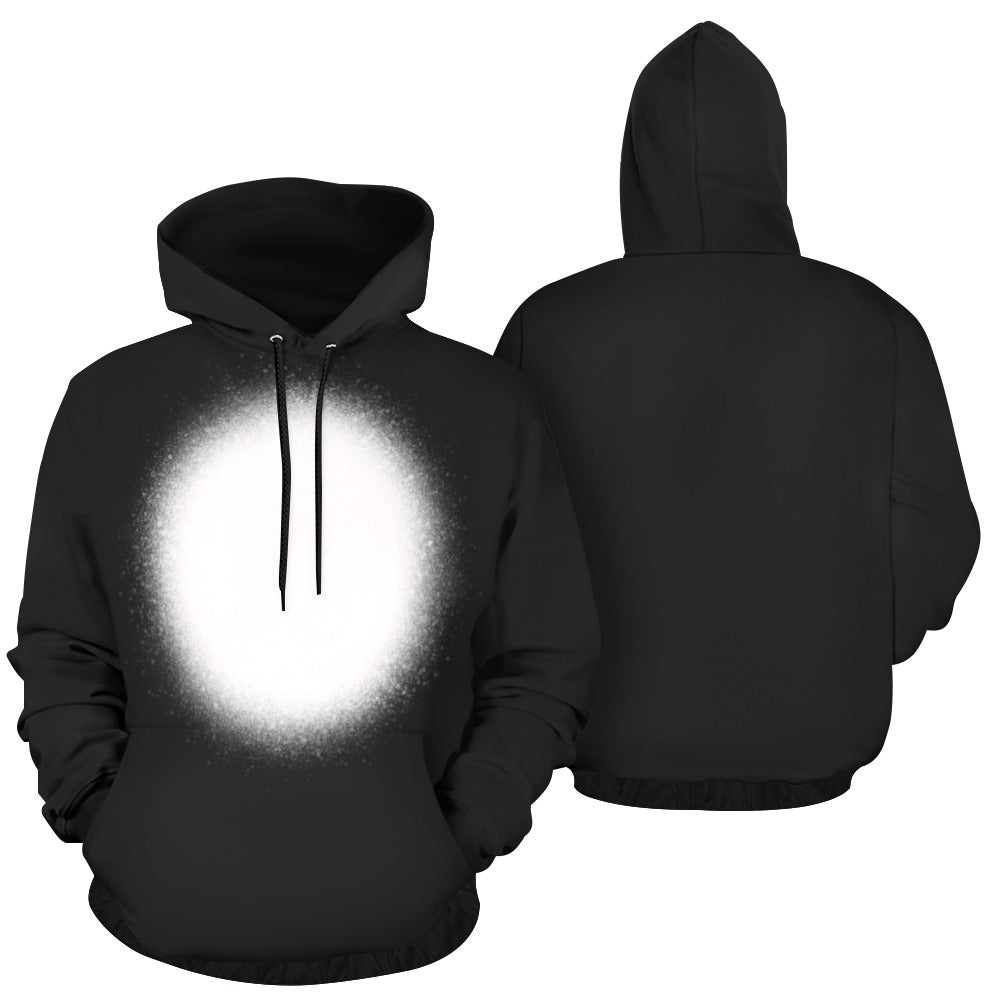 Black Hoodie Bleach Blank All Over Print Hoodie Unisex